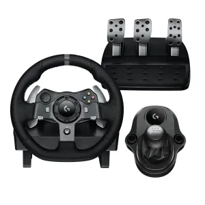Logitech G920 Driving Force Racing Wheel and Pedals, Force Feedback   Logitech G Driving Force Shifter - Xbox Series X|S, Xbox One and PC, Mac - Black
