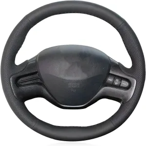 Loncky Black Genuine Leather Steering Wheel Cover for Honda Civic Old Honda Civic 2006 2007 2008 2009 Custom Fit Hand Stitched OEM Car Interior Parts Accessories