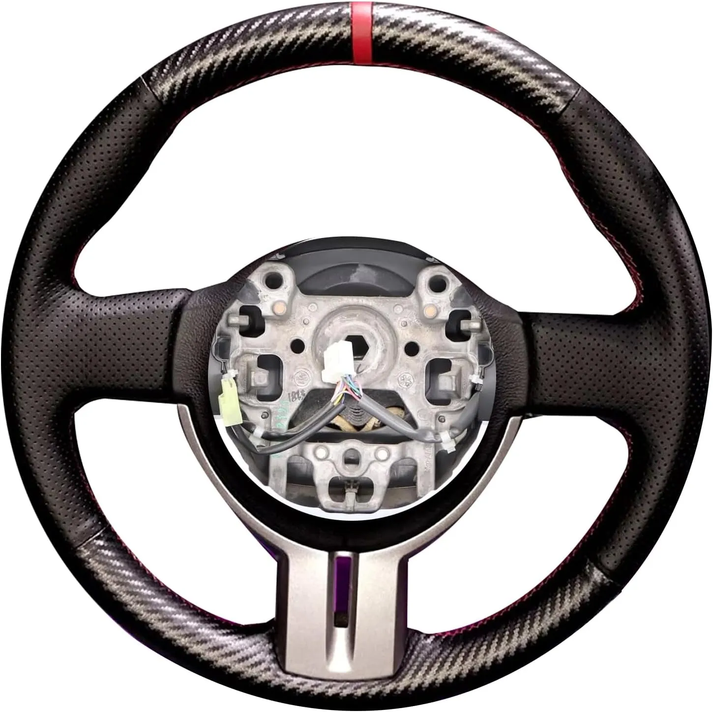 Loncky Custom Steering Wheel Cover for Scion FR-S 2013 2014 2015 2016 / Subaru BRZ 2013 2014 2015 2016 / Toyota 86 Carbon Fiber Leather Hand Stitched DIY Accessories