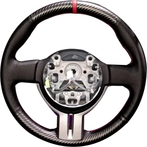 Loncky Custom Steering Wheel Cover for Scion FR-S 2013 2014 2015 2016 / Subaru BRZ 2013 2014 2015 2016 / Toyota 86 Carbon Fiber Leather Hand Stitched DIY Accessories