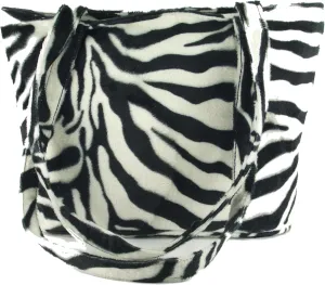 LONI Womens Leopard Faux Fur Tote/Shoulder Bag