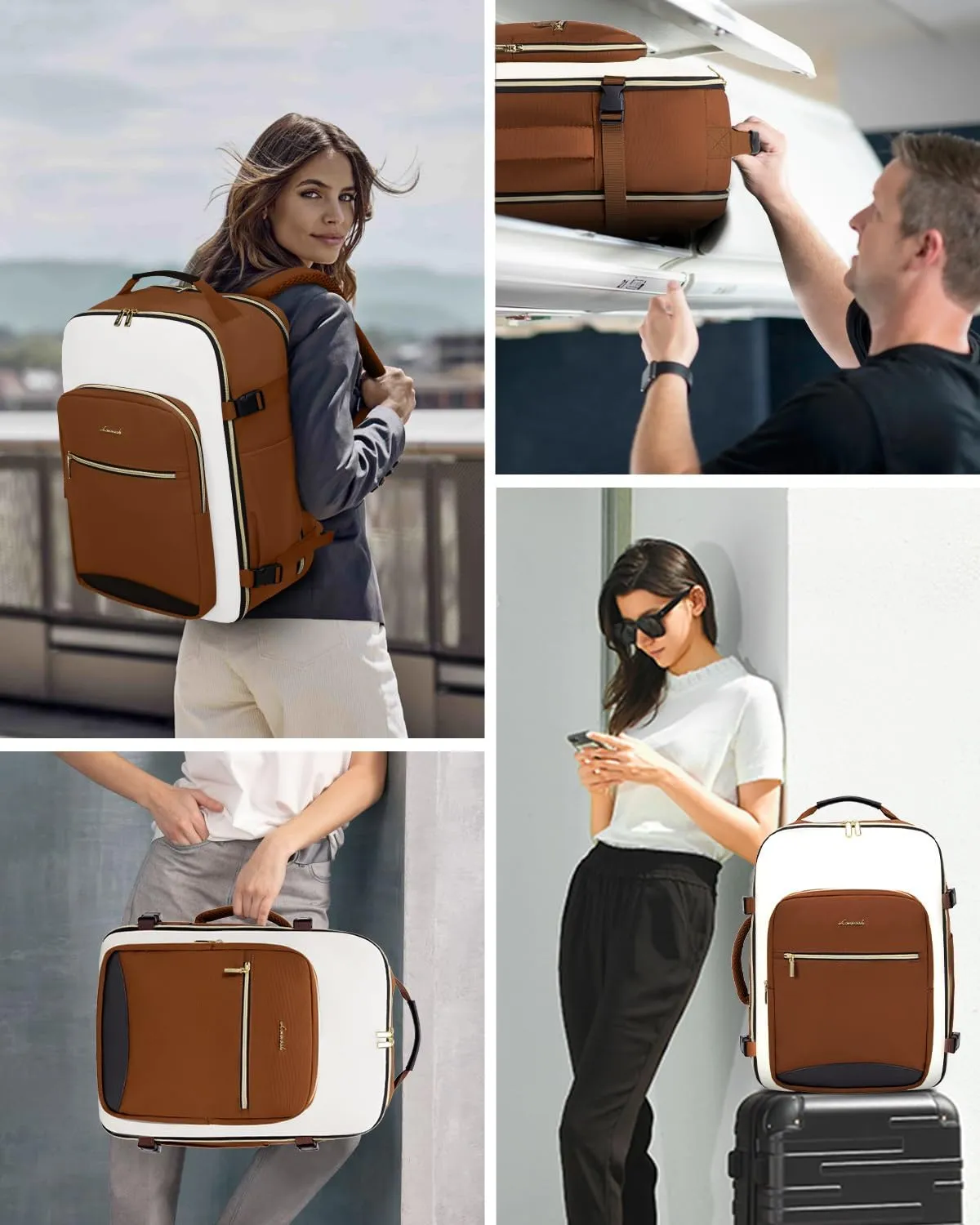 LOVEVOOK 40L Travel Backpack for Women & Men, Large Carry on Backpack for Airplanes with 3 Packing Cubes, TSA Personal Item Travel Bag fits 17" Laptop, Waterproof Travel Essentials Airline Approved