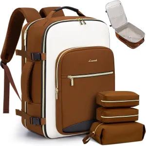 LOVEVOOK 40L Travel Backpack for Women & Men, Large Carry on Backpack for Airplanes with 3 Packing Cubes, TSA Personal Item Travel Bag fits 17" Laptop, Waterproof Travel Essentials Airline Approved