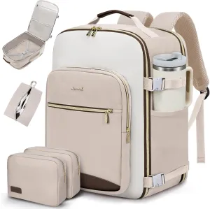 LOVEVOOK 40L Travel Backpack for Women & Men, Large Carry on Backpack for Airplanes with 3 Packing Cubes, TSA Personal Item Travel Bag fits 17" Laptop, Waterproof Weekender Essentials Airline Approved