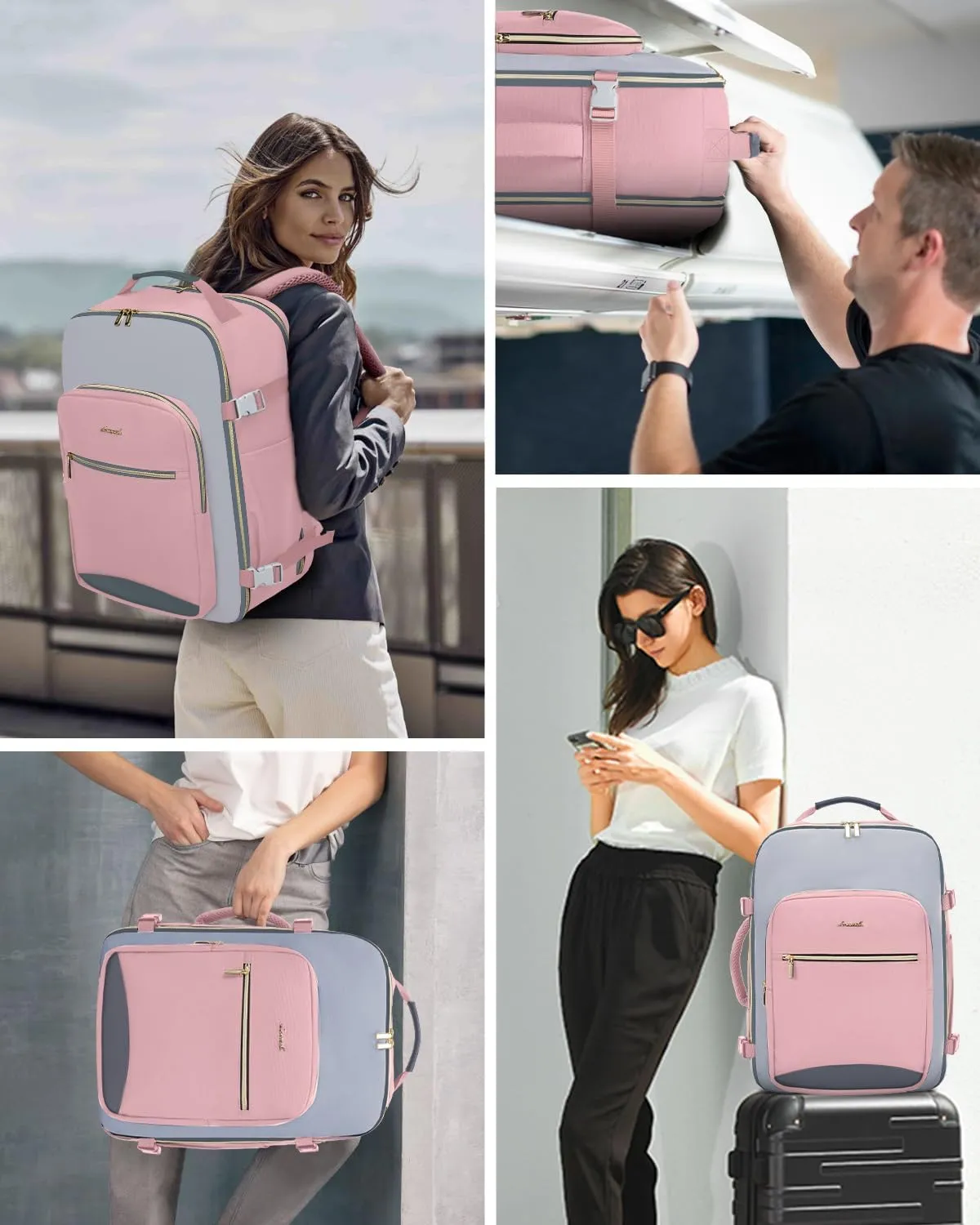 LOVEVOOK 50L Carry on Backpack for Women & Men with 3 Packing Cubes, Large Travel Backpack for Airplanes, TSA Personal Item Travel Bag with Laptop Pocket, Travels Essentials Airline Approved