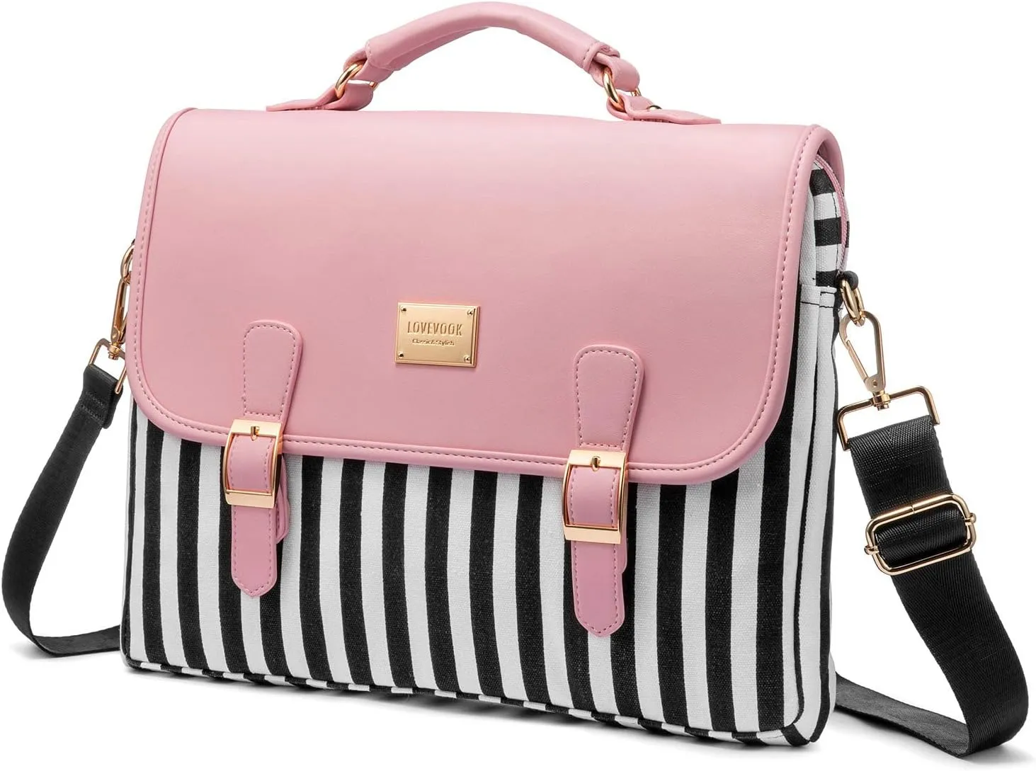 LOVEVOOK Computer Bags for Women, Laptop Bag 14 Inch, Laptop Case with Trolley Sleeve, Pink Messenger Bag, Super Cute Laptop Sleeve