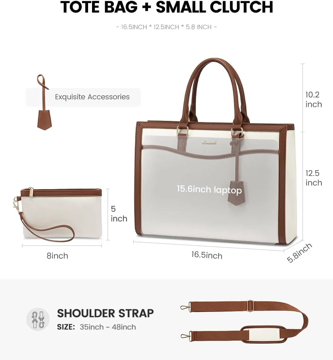 LOVEVOOK Laptop Tote Bag for Women, Office Work Bag Briefcase fit for 15.6 inch Laptop, Large Capacity Teacher Bag Handbag