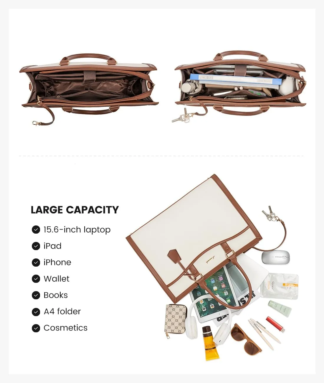 LOVEVOOK Laptop Tote Bag for Women, Office Work Bag Briefcase fit for 15.6 inch Laptop, Large Capacity Teacher Bag Handbag