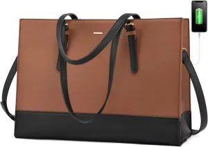 LOVEVOOK Laptop Tote for Women, Fashion Computer Bag 15.6 Inch Large Handbag, Shoulder Bag Purse for Business Work