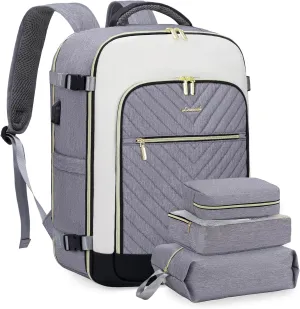 LOVEVOOK Large Travel Backpack for Women, 50L Carry on Backpack Airplane Approved, TSA Personal Item Travel Bag for Women fits 18" Laptop, Waterproof Carry on Bags for airplanes with 3 Packing Cubes