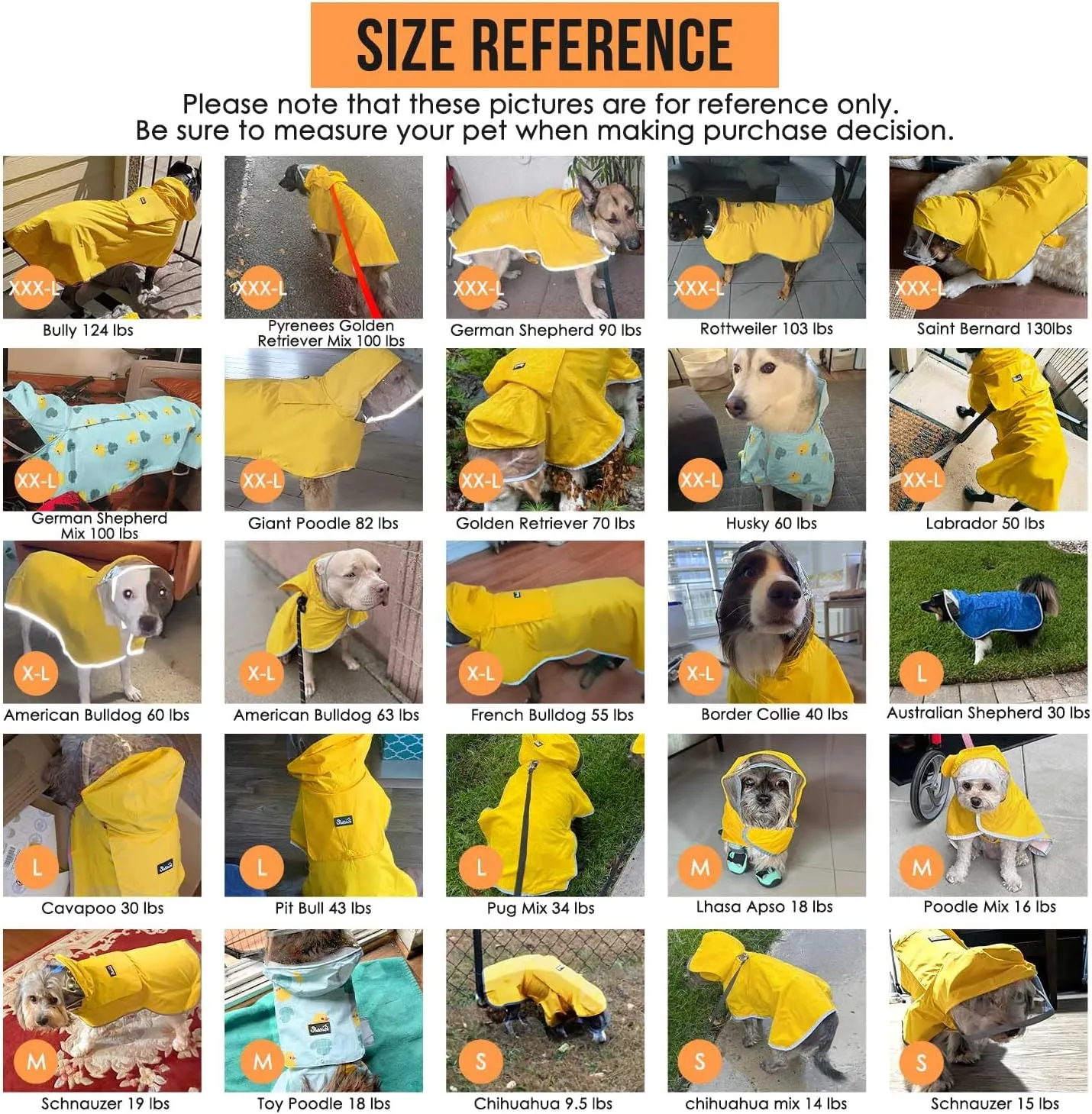Lukovee Dog Raincoat, Adjustable Dog Rain Jacket with Clear Hooded Double Layer for Large Medium Small Dogs Puppies, Waterproof Rain Coat Poncho with Reflective Storage Pocket & Rim(BL,XL)