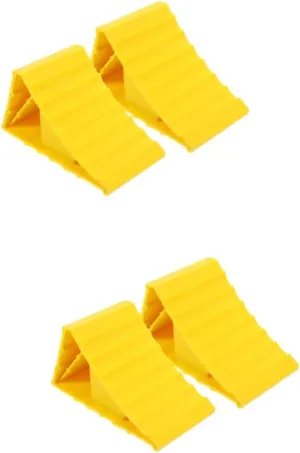 Luxshiny 2sets Travel Trailer Wheel Chocks Trailer Wheel Stabilizer Rv Chocks Abs Wedge Block Versatile Use 2pcs*2