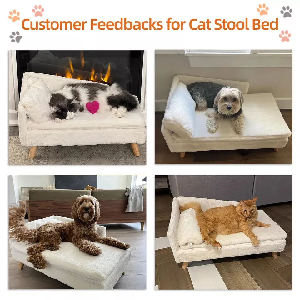 Luxurious Rectangular Pet Sofa Bed with Anti-Skid Base