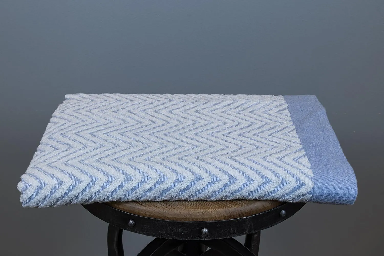 Luxuriously Oversized Bleach Safe Beach Towel Chevron Design- Fibertone by 1888 Mills, Porcelain