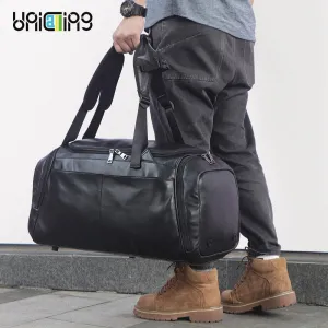 luxury bag stylish leather capacity On-sale fitness Verified seller leather travel luggage bag backpack fashion gym sports UNICALLING genuine bag large