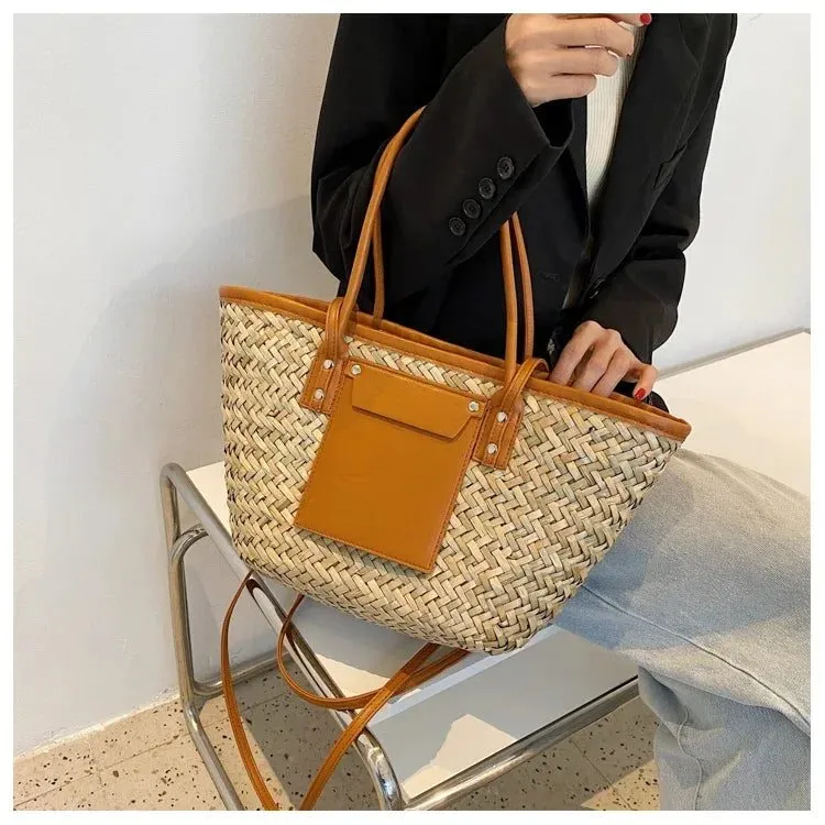 Luxury Woven Straw Handbag for Summer