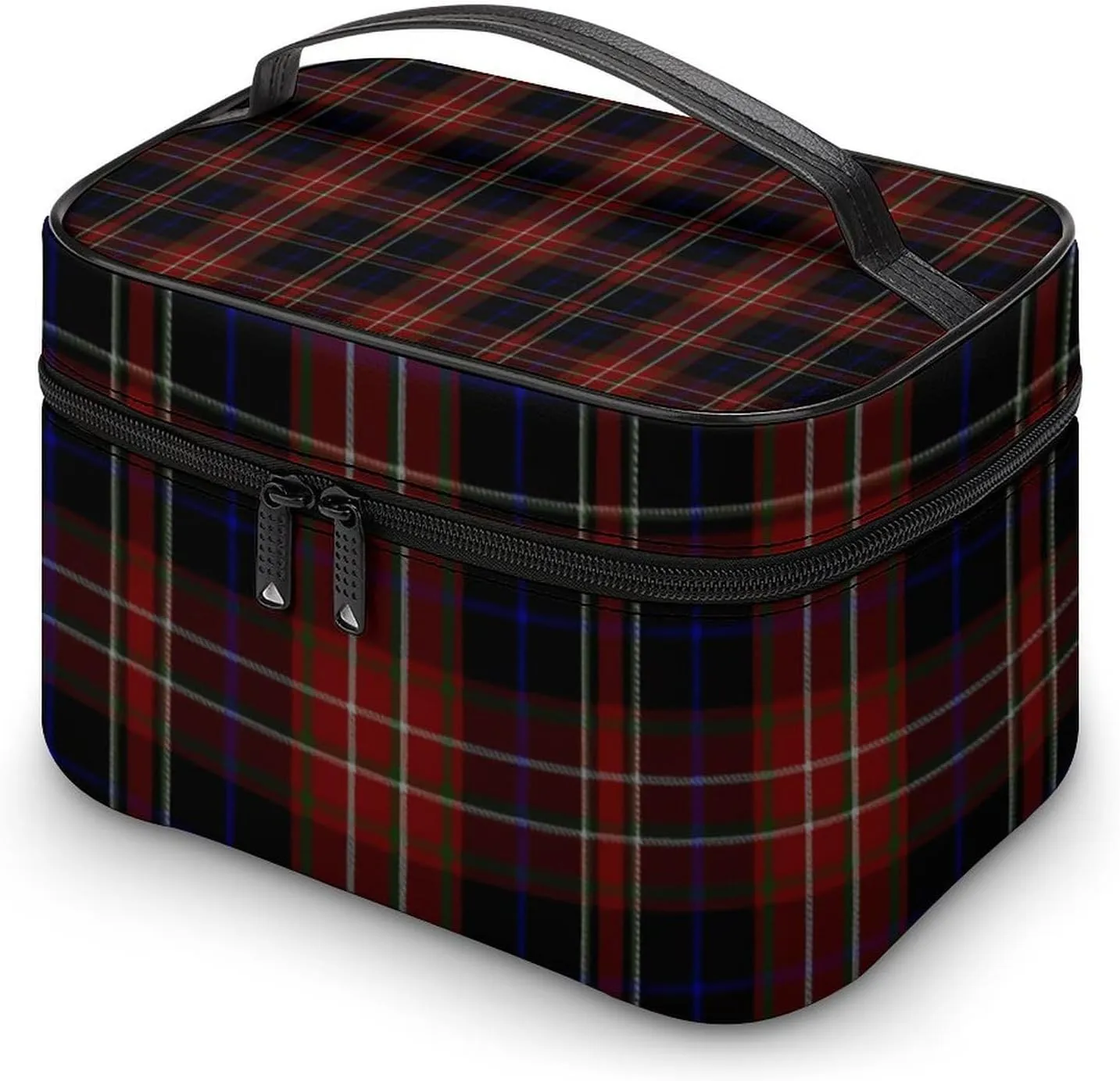 MacDonald Tartan Plaid Black Red Large Capacity Soft And High-value Practical Makeup And Wash Bag