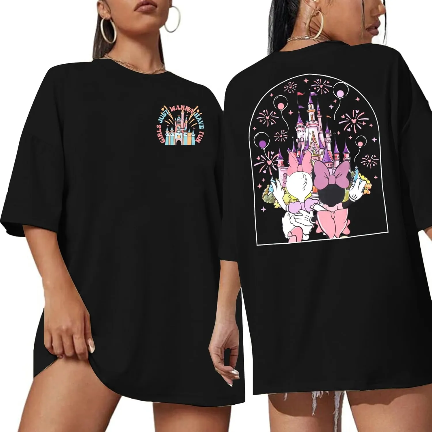 Magic Kingdom Shirt Women Girls Just Wanna Have Fun Shirt Girls Trip T-Shirt Cute Magical Tee Summer Vacation Tops
