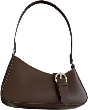 MakeMeChic Women's PU Leather Shoulder Handbags Buckle Single Strap Medium Bags Purse
