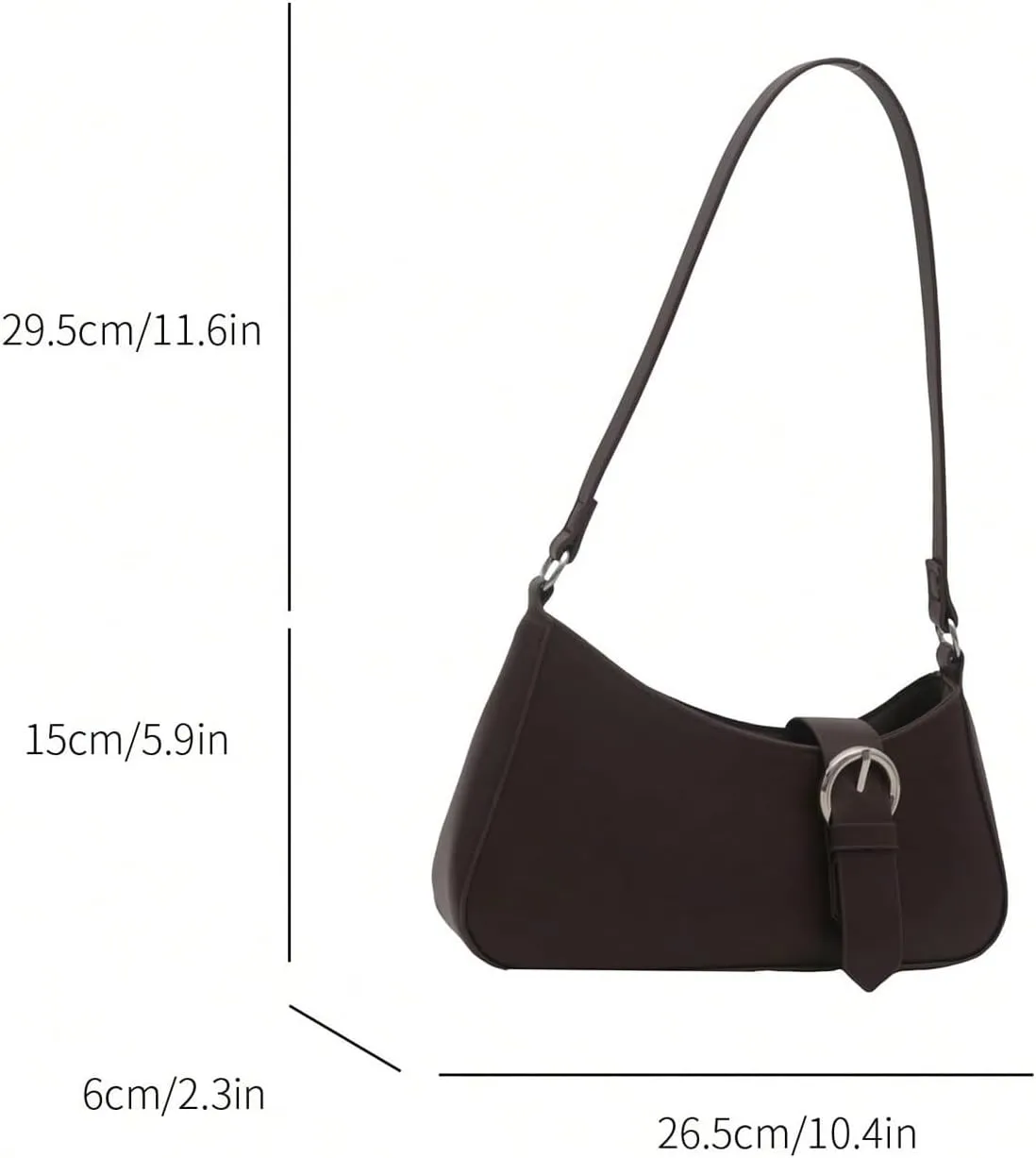 MakeMeChic Women's PU Leather Shoulder Handbags Buckle Single Strap Medium Bags Purse