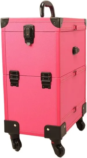 Makeup Artist Nail Art Suitcase Folding Retro Large Suitcase Wheeled Travel Rolling Hand Luggage Trolley Case(Black)