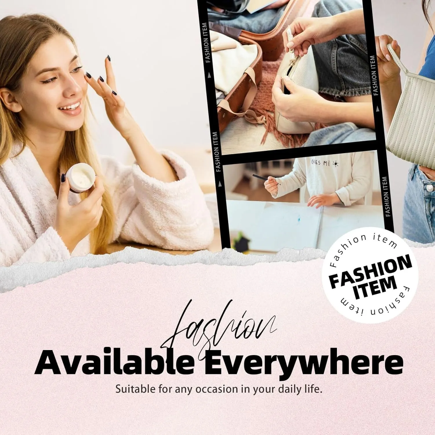 Makeup Bag for Women Valley Travel Cosmetic Bag Large Capacity Portable Makeup Organizer Bags PU Leather Waterproof Toiletry Bag Cute Aesthetic Zipper Makeup Pouch