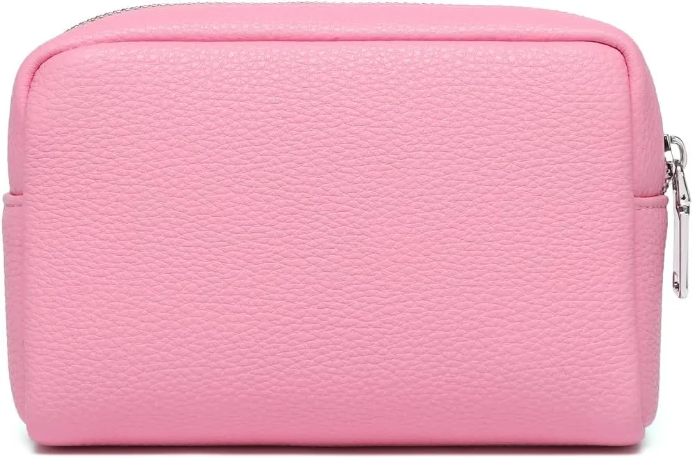 Makeup Bag Large Capacity Women's Classic Black Wash Bag Adjustable Partition Wash Brush and Cosmetic Carrying Bag (PU/Azalea Pink)
