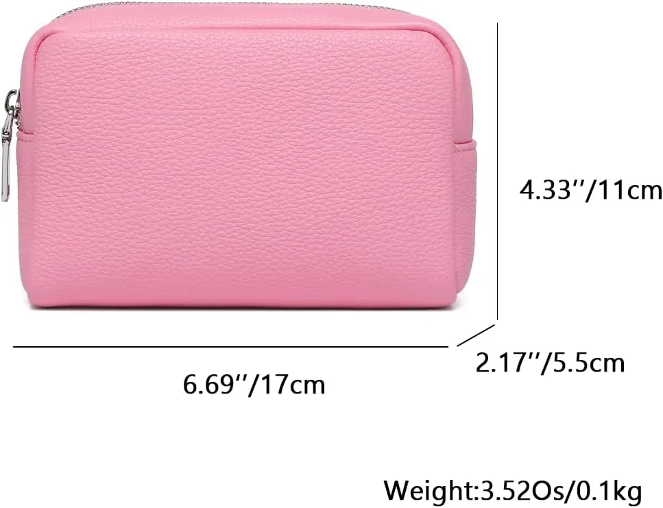 Makeup Bag Large Capacity Women's Classic Black Wash Bag Adjustable Partition Wash Brush and Cosmetic Carrying Bag (PU/Azalea Pink)