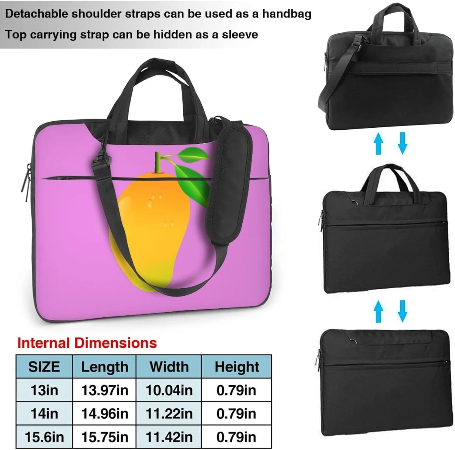 Mango Print Work Laptop Bag Stylish and Protective Laptop Case Briefcase for Men Women Office