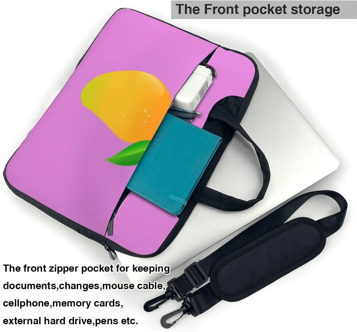 Mango Print Work Laptop Bag Stylish and Protective Laptop Case Briefcase for Men Women Office
