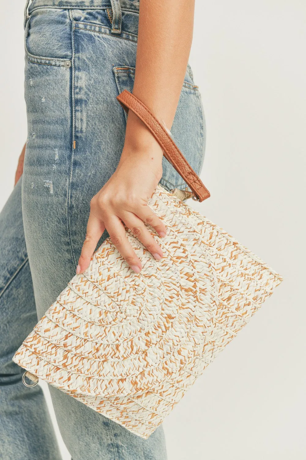 MB0184 STRAW ENVELOPE CROSSBODY AND CLUTCH BAG