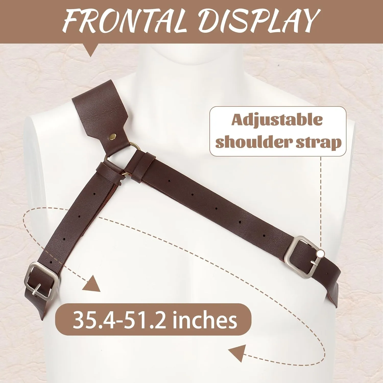 Medieval Leather Back Sword Frog Adjustable Sword Holster Sheath Renaissance Warrior Costume Accessory