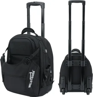 MELOTOUGH 35 Pockets Rolling Tool Bag Wheeled Heavy Duty Rolling Tote Bag with Telescoping Handle,Electrician Tool Bag with Wheels for Men for Tradesmen(Black)