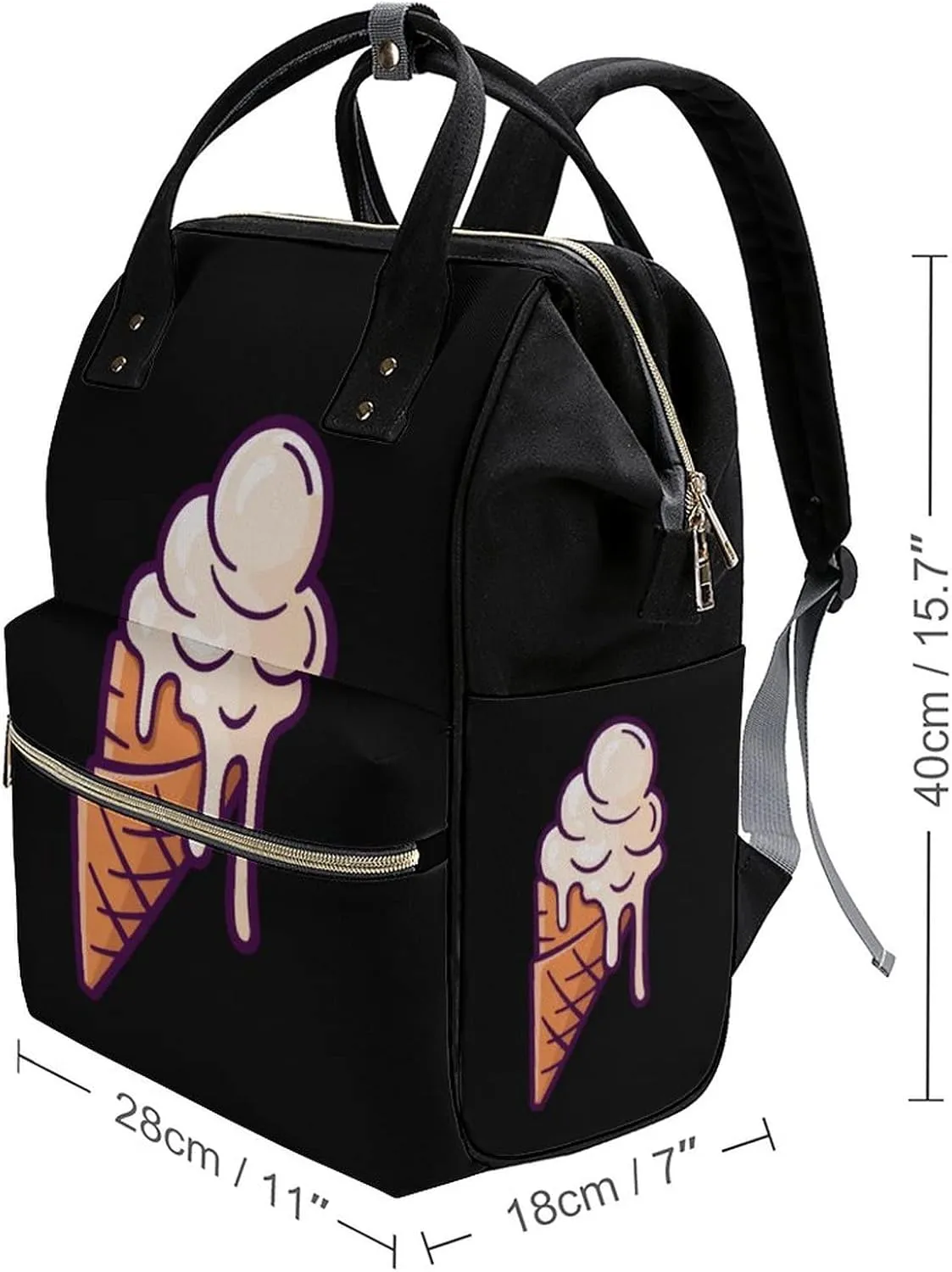 Melting Ice Cream Balls Waterproof Diaper Bag Backpack Multifunction Mommy Bags Large Capacity Travel Back Pack