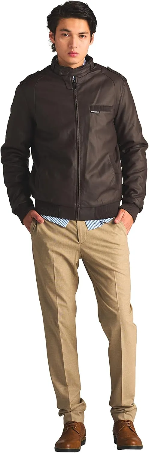 Members Only Iconic Racer Faux Leather Jacket Men