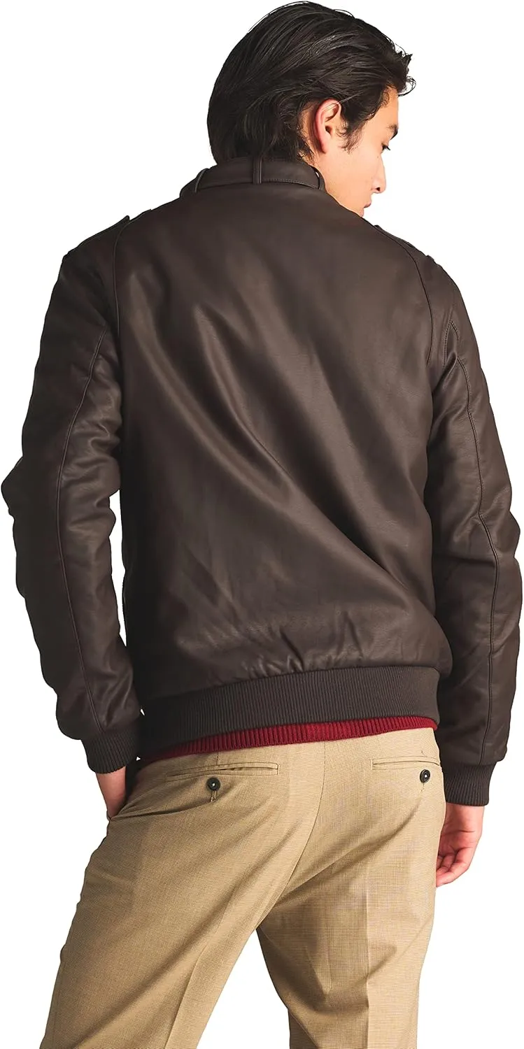 Members Only Iconic Racer Faux Leather Jacket Men