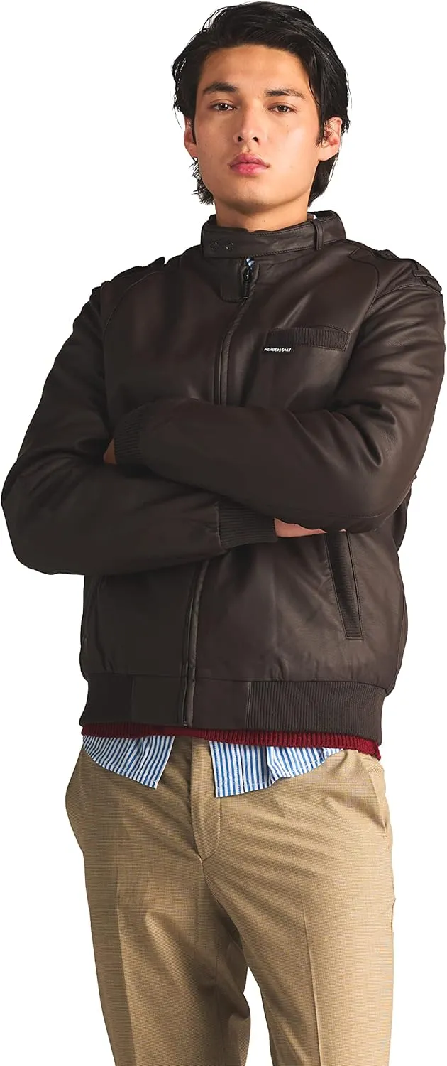 Members Only Iconic Racer Faux Leather Jacket Men