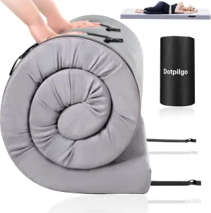 Memory Foam Camping Mattress Pad Portable Roll Up Bed Mattress Topper Lightweight Sleep Mat Cot Mattress Pad Guest Bed for Adults Travel Car Camping with Removable Waterproof Cover Travel Bag