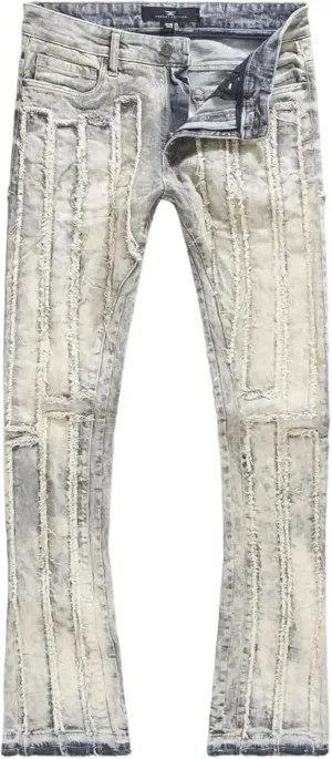 Men Raw Edge Fabric Jeans (Artic Sunset)
