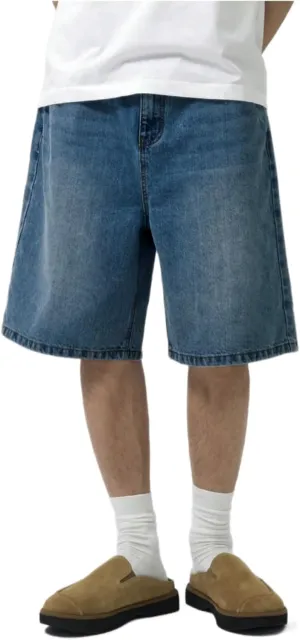 Mens Baggy Jean Shorts Loose Fit Vintage Wide Leg Jorts Y2K Streetwear Hip Hop Casual Denim Shorts