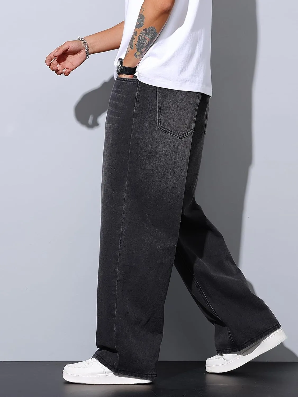 Men's Baggy Jeans Y2K Vintage Wide Leg Denim Pants Hip Hop Extra Loose Skater Jeans Streetwear