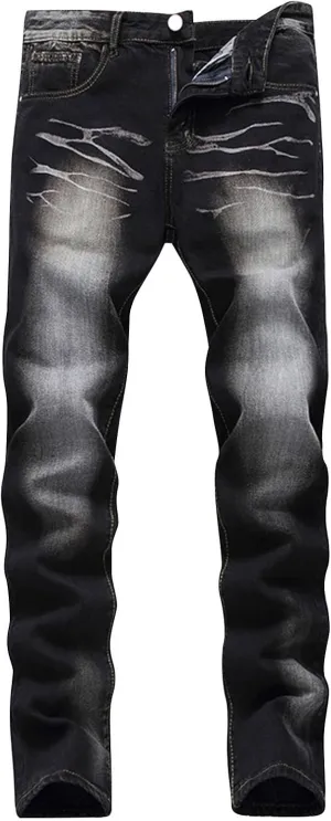 Men's Casual Autumn Hip Hop Loose Middle Waist Denim Long Pants Men's Jeans Jeans Men Straight Leg Jeans