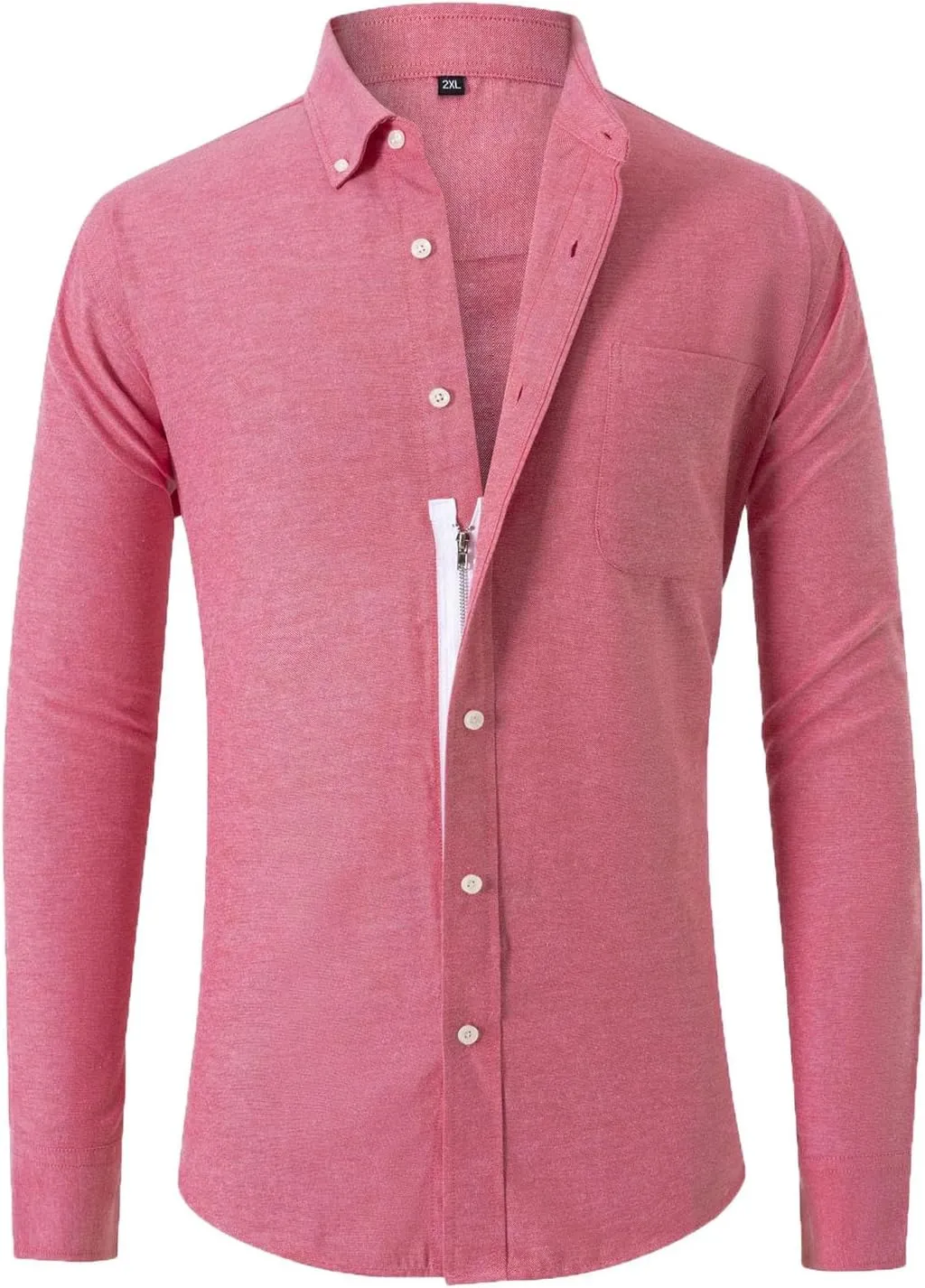 Mens Dress Shirts Slim Fit Long Sleeve Cotton Button Down T-Shirts Causal Fashion Solid Business Collared Shirts Tops
