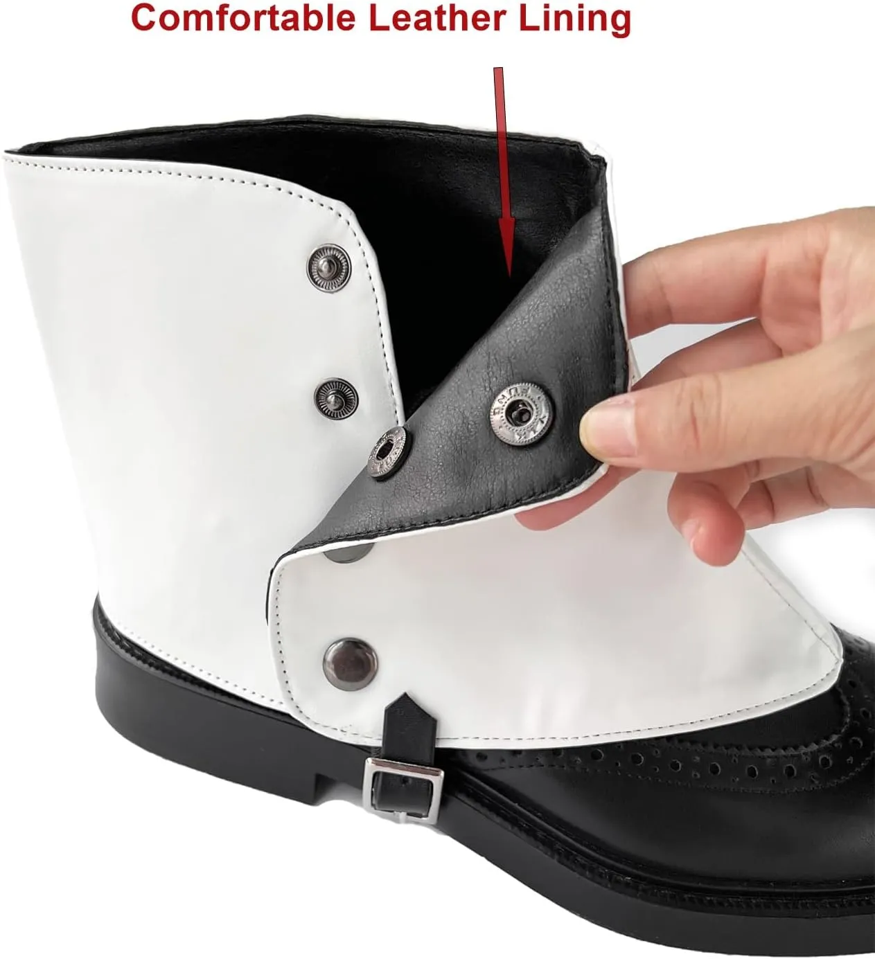 Men's Gangster Spats 20s Leather Boot Covers for Men Snap Spats Vintage Style Dapper Men Gaiters Spats Costume Accessories