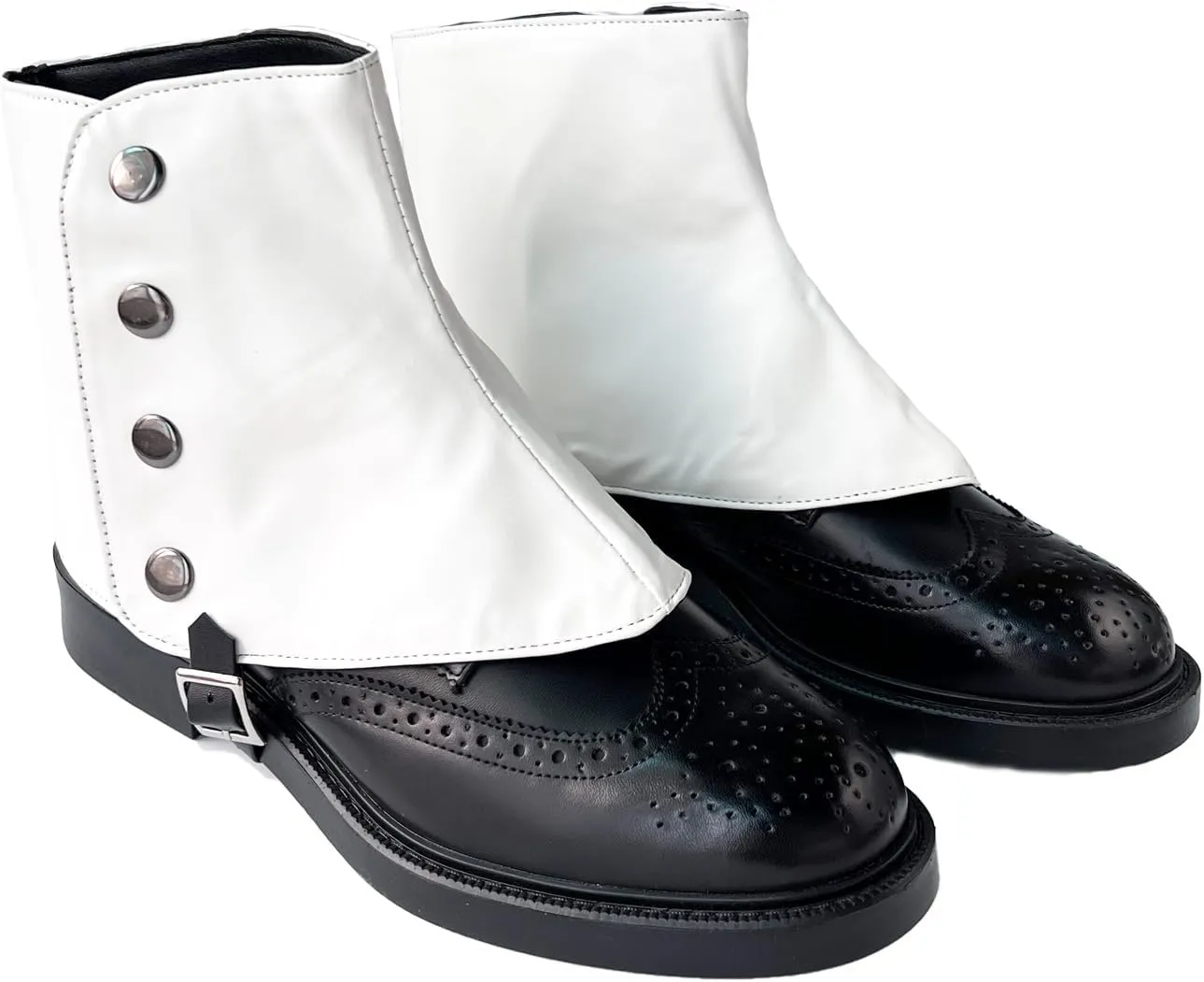 Men's Gangster Spats 20s Leather Boot Covers for Men Snap Spats Vintage Style Dapper Men Gaiters Spats Costume Accessories
