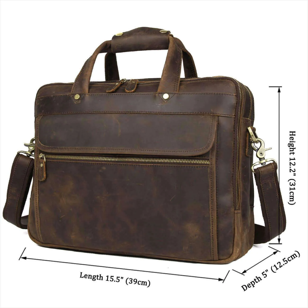 Men's Leather Laptop Bag | Vintage Crazy Horse Work Bag