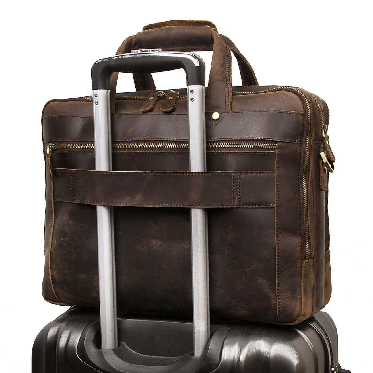 Men's Leather Laptop Bag | Vintage Crazy Horse Work Bag