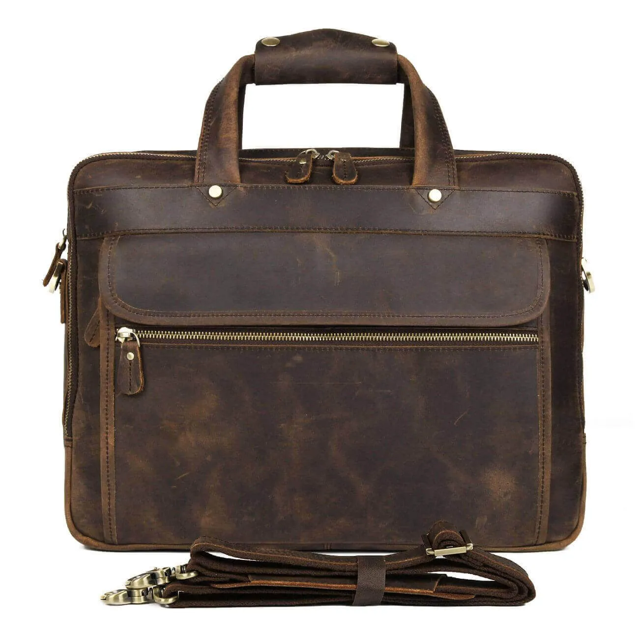 Men's Leather Laptop Bag | Vintage Crazy Horse Work Bag