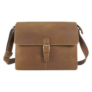 Men's Leather Messenger Bag - Vintage Shoulder Bag for 13" Laptop