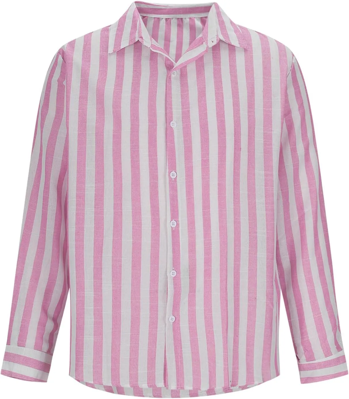 Mens Linen Striped Button Down Shirts Casual Beach Long Sleeve Collar Top Shirts Summer Fall 2024 Fashion Shirt